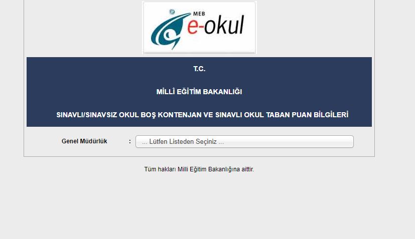 Lise Boş Kontenjanları Nasıl Öğrenilir? E-Okul Boş Kontenjan Sorgulama Ekranı... Lise Boş Kontenjan Sorgulama Ekranı